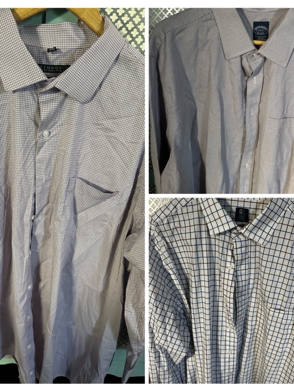 Three Men’s Dress Shirts - Classic Fit like new 19 neck-35/36